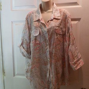 Croft & Barrow Women's tunic style lightweight blouse, Size 3X
